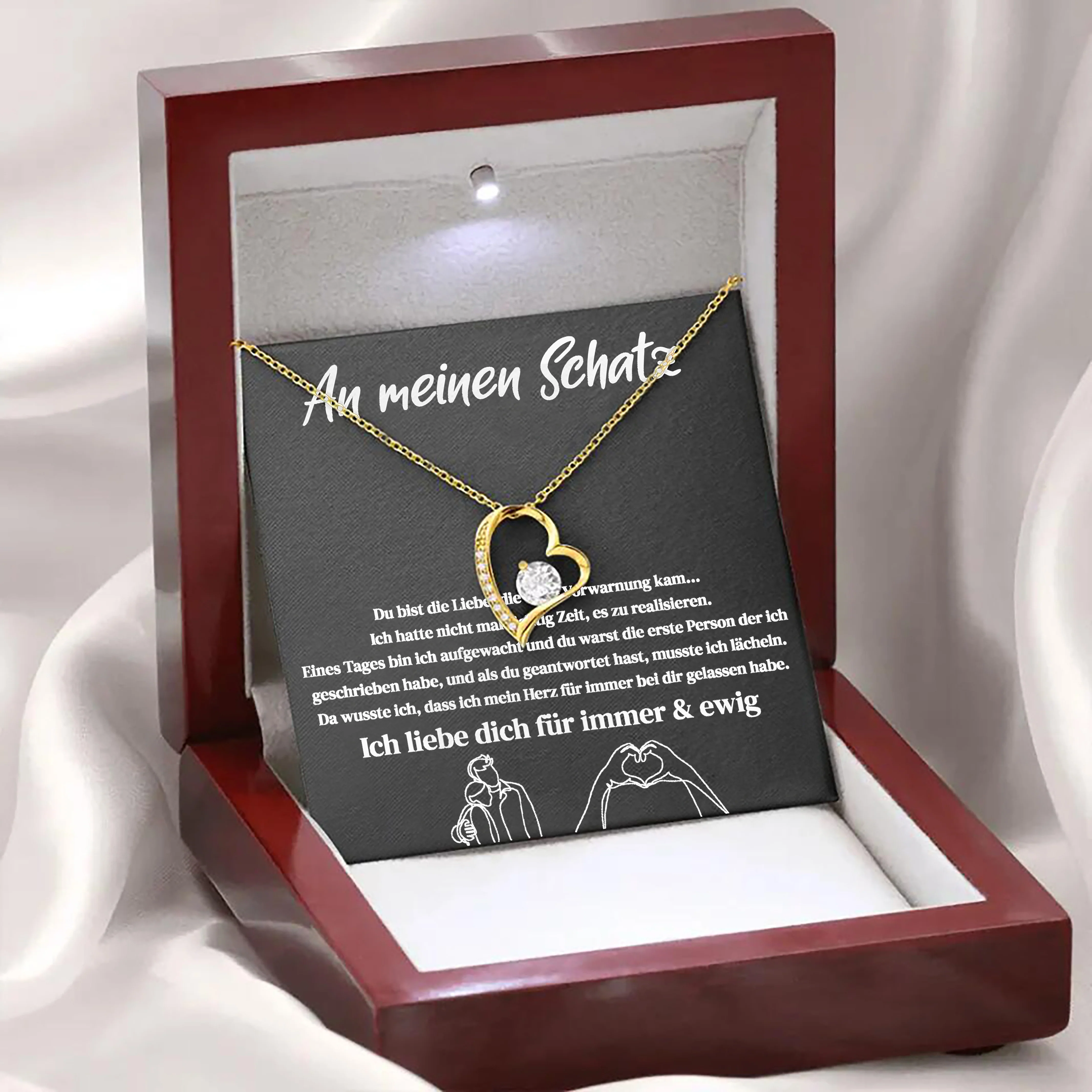 14k Weißgold Ausführung Halskette - An meinen Schatz - Image 4