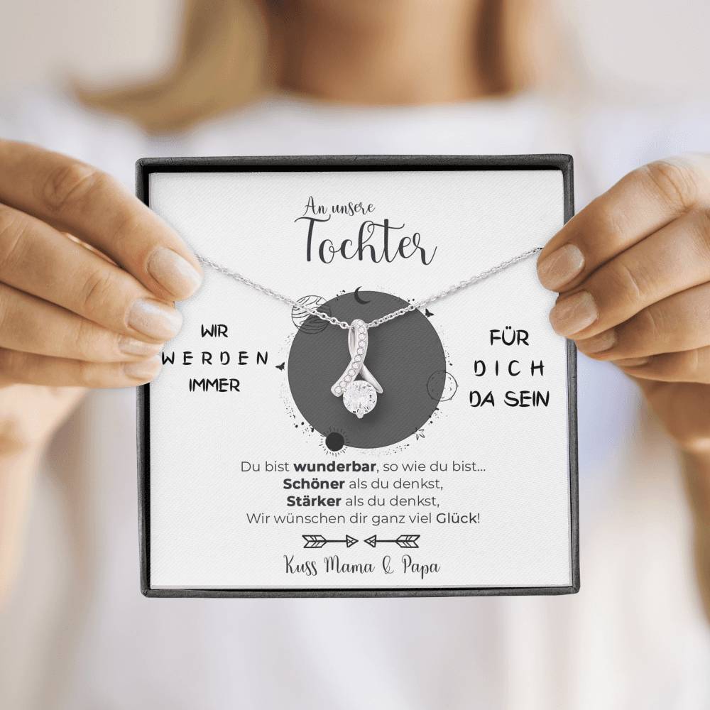 Weißgold Ausführung Kette - An unsere Tochter von Mama & Papa - Image 4